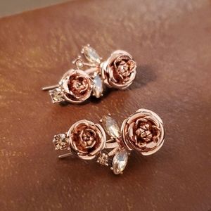 Kate Spade rose gold ear climber earrings